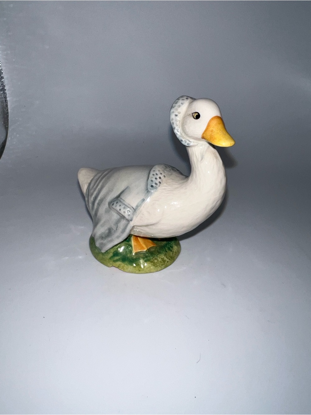 Vintage Rebeccah Puddle-Duck ceramic figurine from the Beatrix Potter collection
